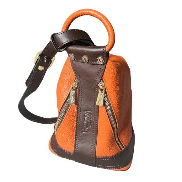 RARE Valentina Sling Backpack Real Finest Italian Leather Convertible Bag - Picture 5 of 9